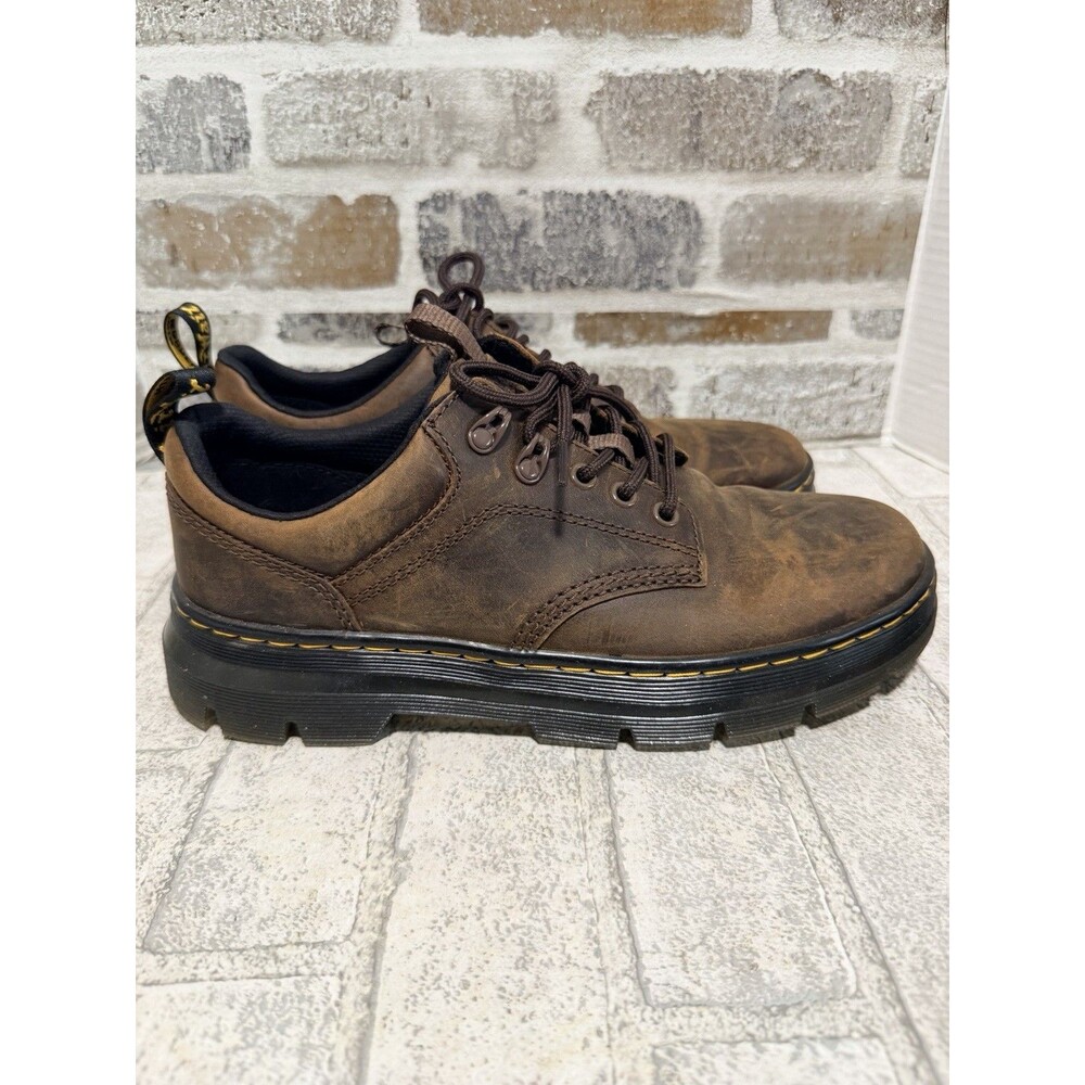 Dr. Martens Reeder Crazy Horse Leather Utility Boot Size M9 Dark Brown Shoes